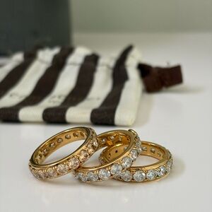 Henri Bendel gold and stones ring set